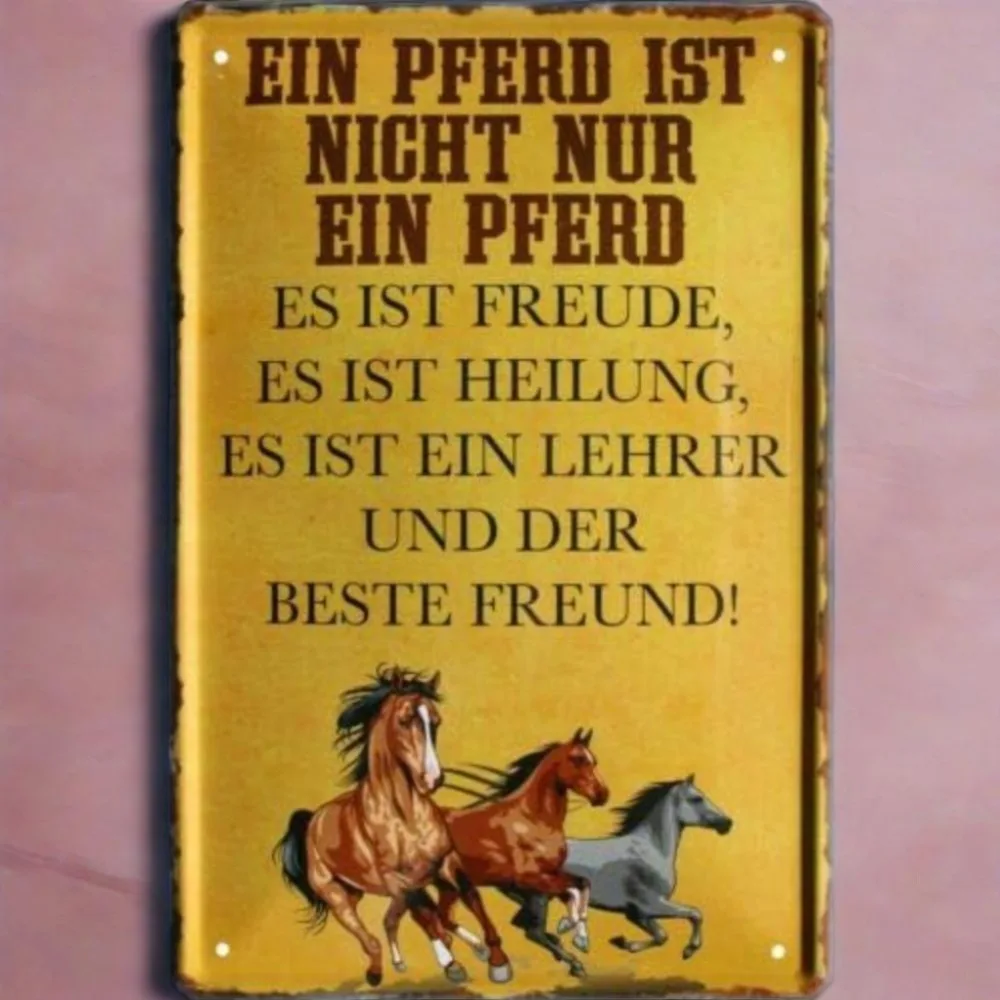 Retro Tin Sign "Ein Pferd Ist Nicht Nur Ein Pferd" [German] - Funny Saying, Vin…