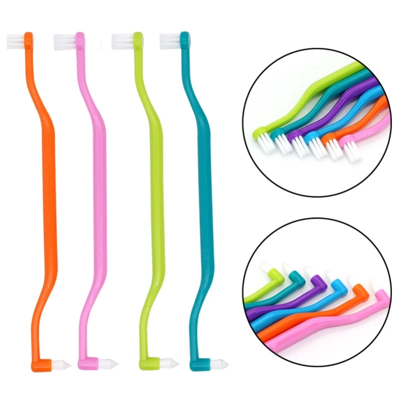 

4PCS Double-Beam Wisdom Tooth Brush Orthodontics Interdental Brush Oral Care Tool Teeth Cleaning Toothbrush Teeth Brace Brush