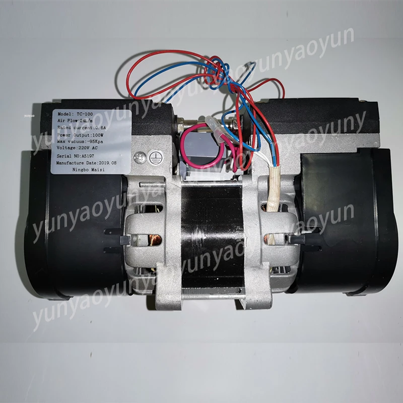 TC-100 AC110V/220V Double Head Oilless Diaphragm Vacuum Pump 100w Mute Pump with 24L/min Vacuum Flow