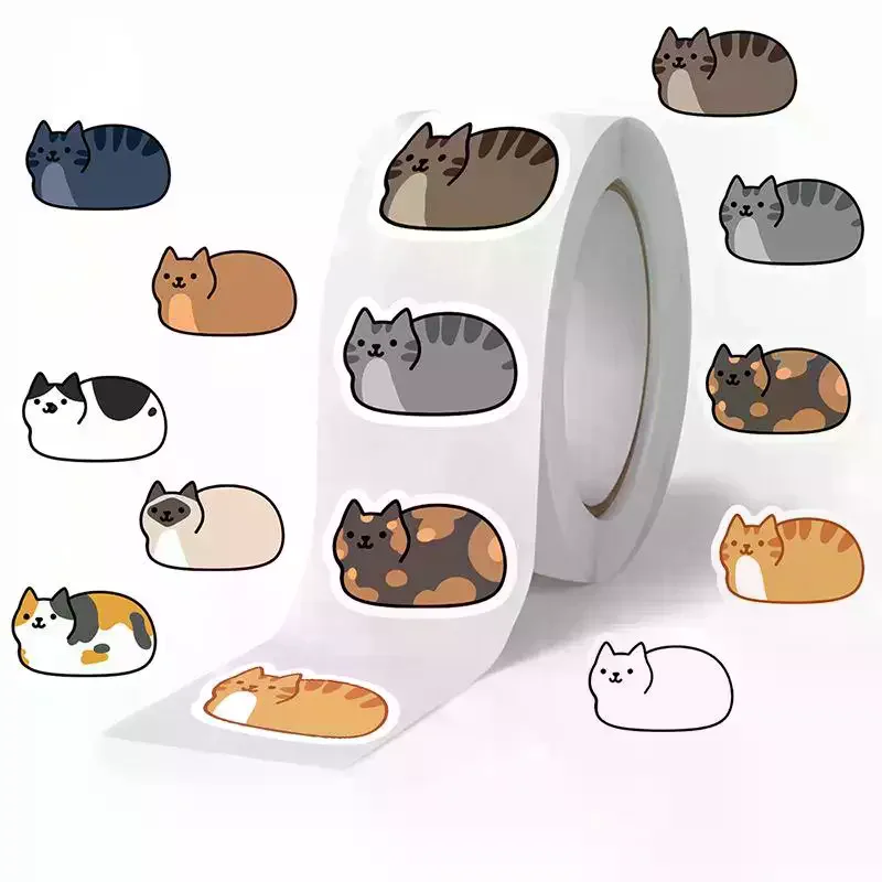 500PCS Kawaii Cartoon Kat Tuo Tuo Roll Stickers Skateboard Laptop Bagage Skateboard Telefoon Cadeau Waterdichte Telefoon Leuke Sticker