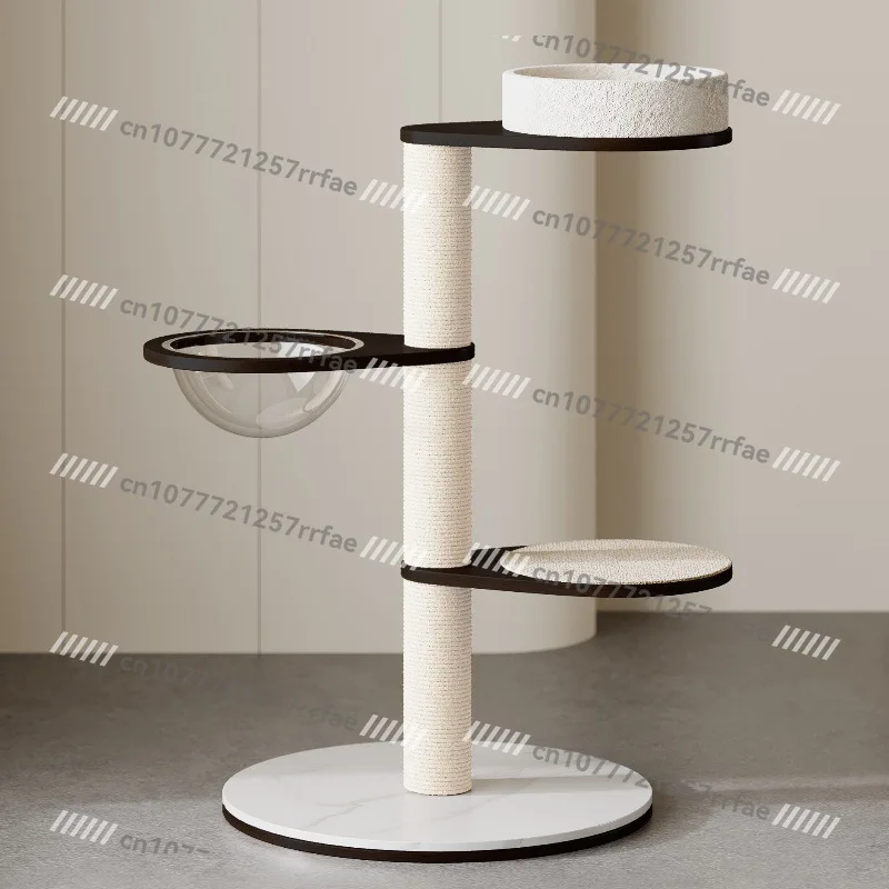 Solid wood household cat climbing frame cat nest integrated four-season universal space capsule sisal kitten special Tongtian