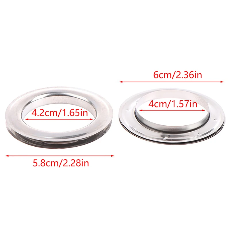 10 pairs Eyelet Curtain Rings Curtain Grommet Top Silvery Metal Ring Header Curtain Accessories Be Assembled With A Press
