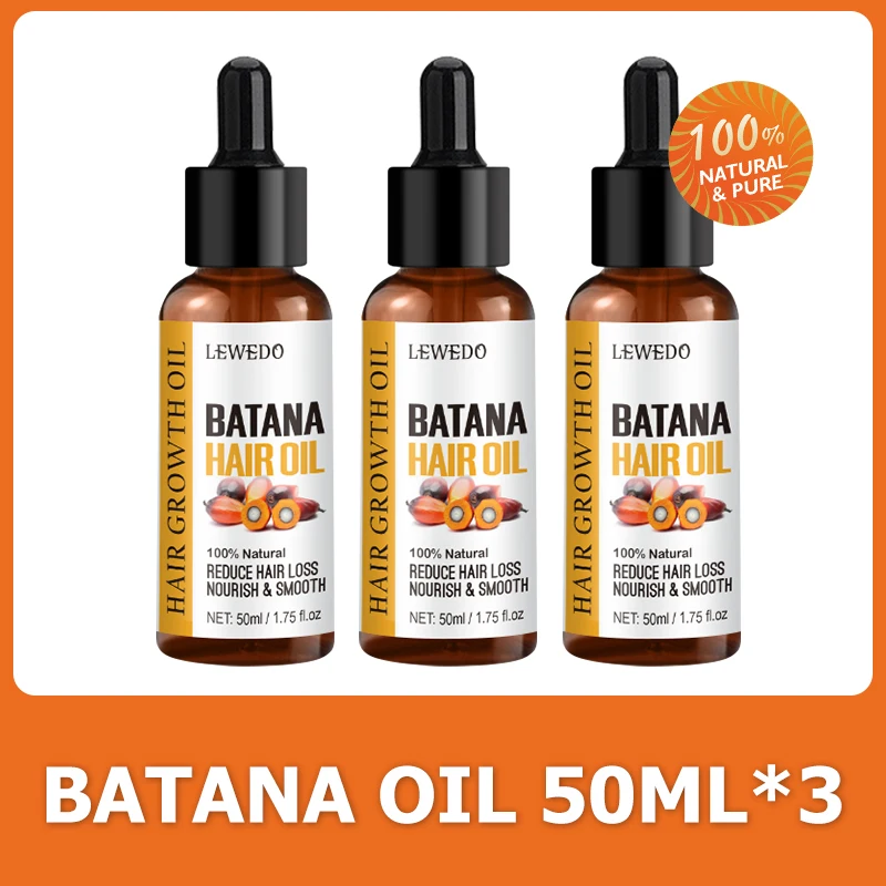 Lewedo Naturals Batana-Öl, schnelles Haarwachstum für Männer und Frauen, reines Batana-Öl, nährt glänzendes Haar, gesunde Haarpflege, Anti-Haarausfall