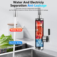 3000W Electric Instant Hot Water Tap 220V, 360° Rotatable Stainless Steel Instant Tankless Faucet for Kitchen Bathroom Washroom