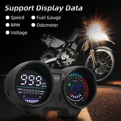 Digital Motorcycle Speedometer MPH km/h Meter Assembly Speedometer Odometer Gauge Gear Indicator Instrument For Suzuki GN 125