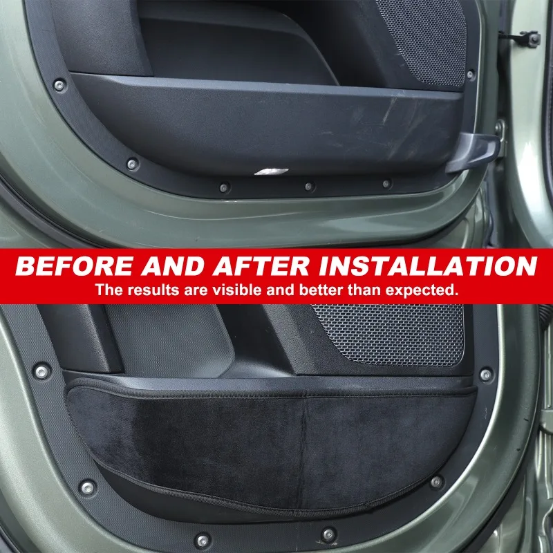 Protectores de alféizar de puerta de terciopelo, alfombrillas antiincrustantes para Land Rover Defender 2020 2021 2022 2023 2024 2025 + accesorios interiores de coche