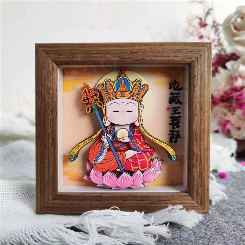 

Small tabletop ornaments of King of Tibet Bodhisattva, traditional cultural ornaments, exquisite home auspicious decorations