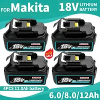 Original 18V Rechargeable Battery For Makita 18v battery BL1860 BL1850 BL1840 BL1830 Replaceable lithium battery 6.0/8.0/12.0Ah