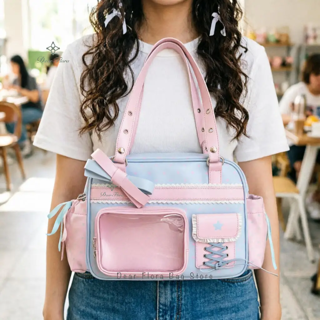 Neue Y2K Nette Itabag Comic Ausstellung Große Kapazität Rucksack Süße Mädchen Transparente Umhängetasche DIY Abzeichen Display Schulter Tasche – Detail 19