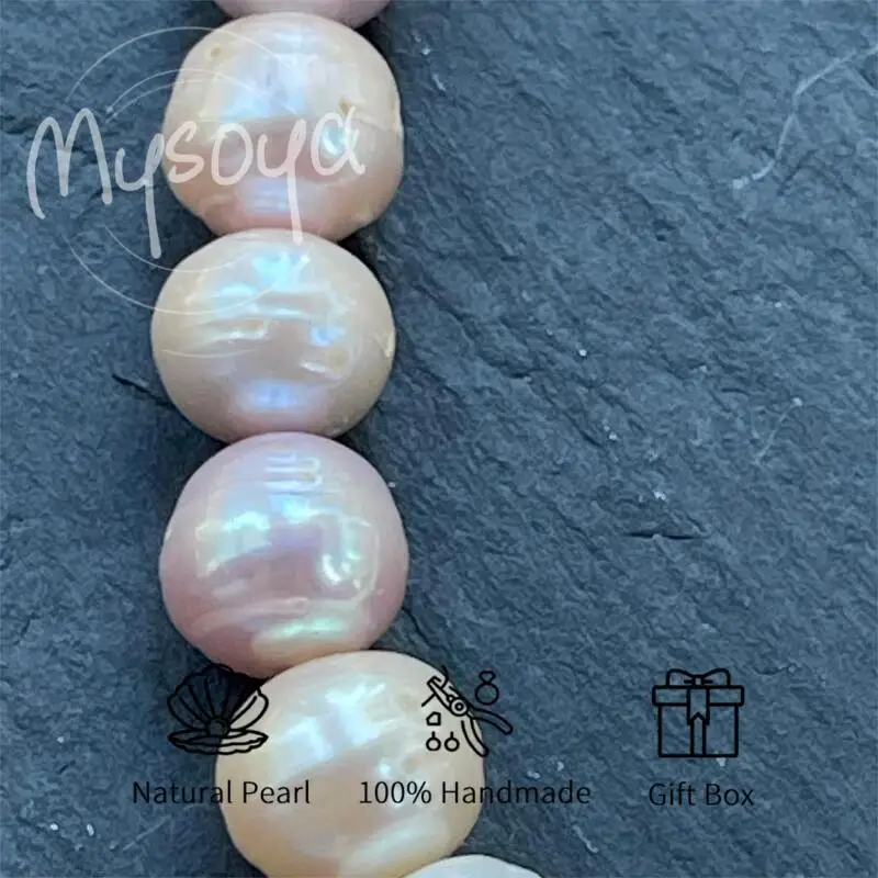 

MYSOYA 11-13mm Baroque Pearl Pendant Necklace For Women Men With Gift Box Perfect Gift For Wedding Birthday Christmas New Year