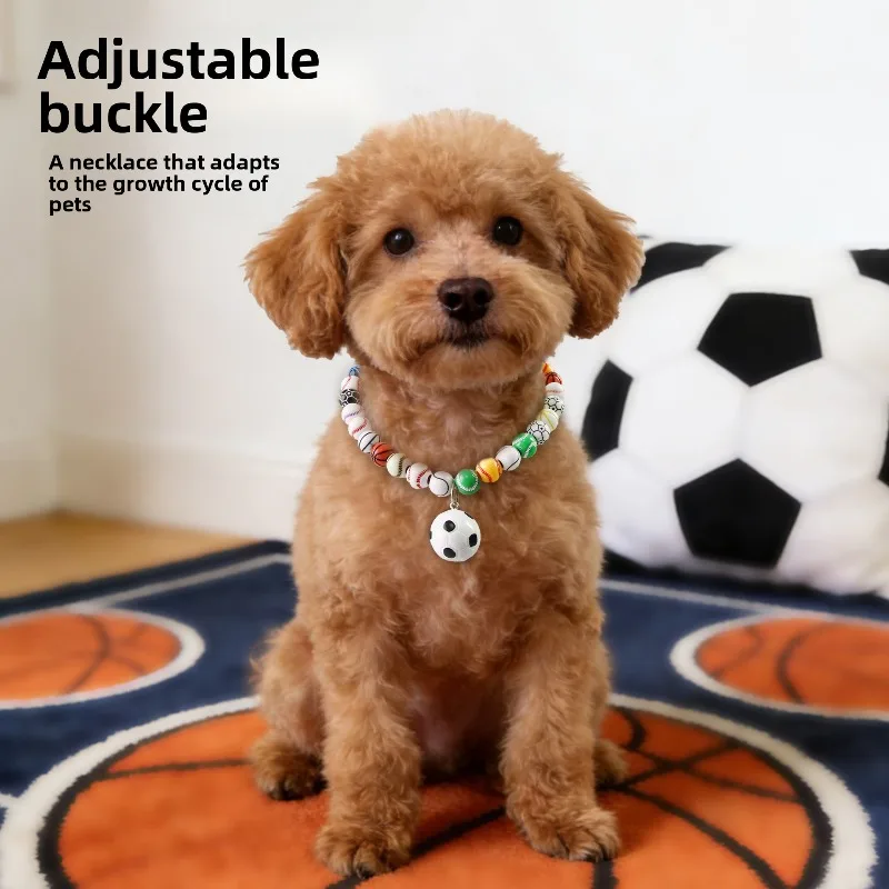 Soccer Pet Necklace Dog Cat Collar Adjustable Sports Ball Pendant Basketball Accessory for Small Medium Dogs Cats Pet Supplies view 4