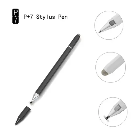 P+7 Universal Stylus For Android IOS Capacitive Screen For Huawei Xiaomi Samsung Tablet Three Pen 3 Tips With Ballpoint Pen