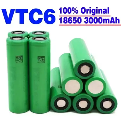 

100% Original VTC6 battery 18650 3.7V 3000mAh 30A high discharge rechargeable battery flashlight tool battery