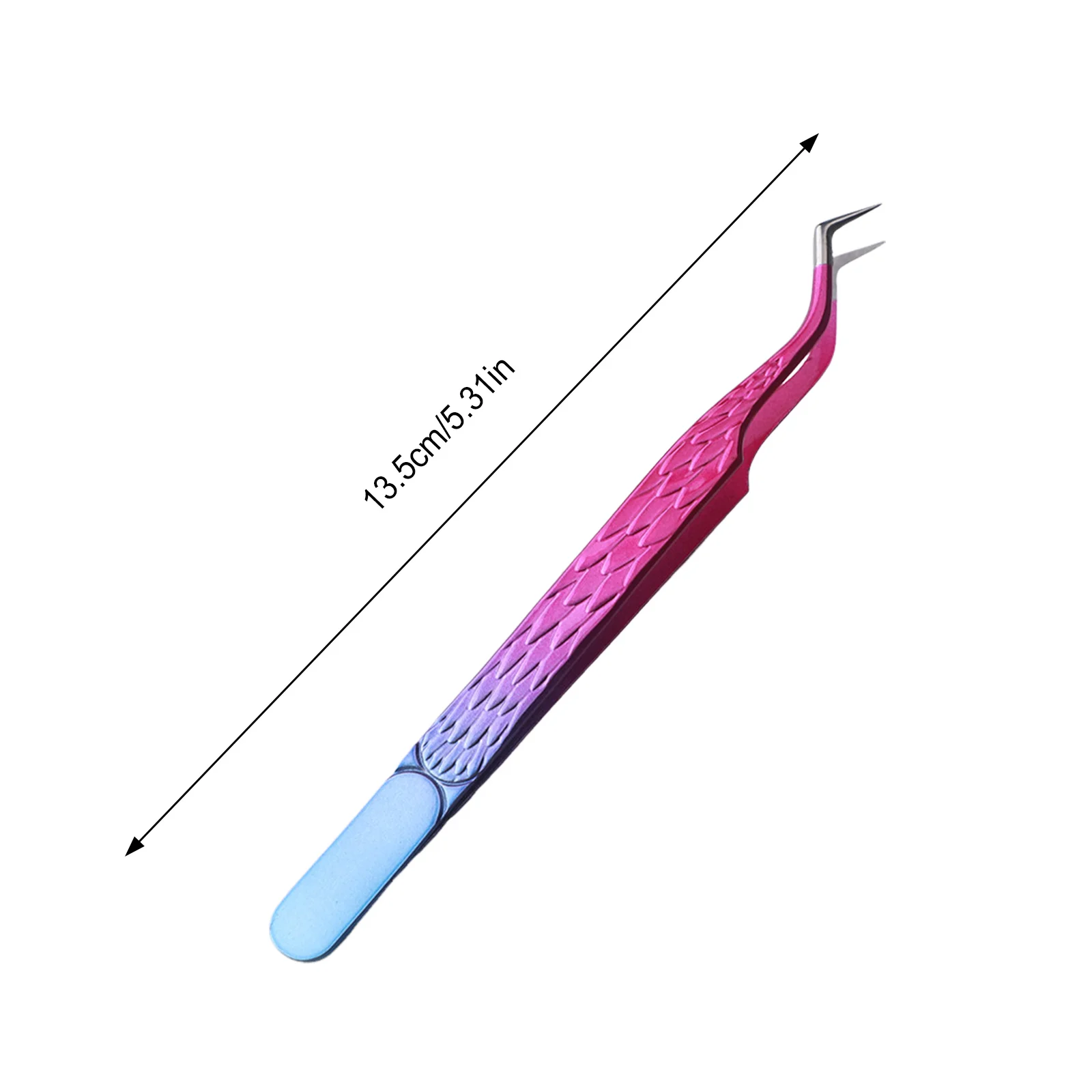 Pinça de cílios de alta precisão, aço inoxidável, cabeça reta, ponta curvada, extensão de cílios, ferramentas de maquiagem de beleza feminina