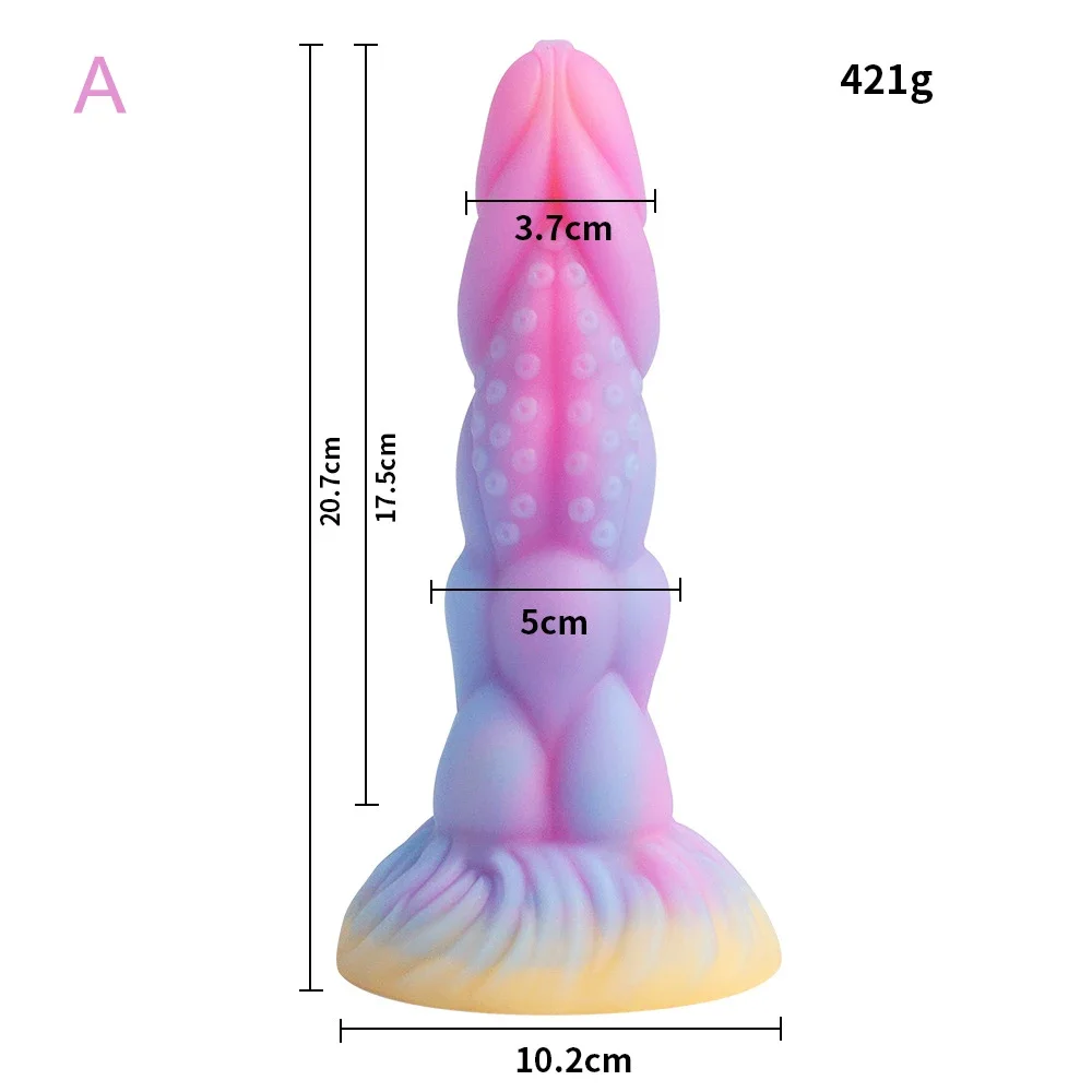 Alien Monster Dildo Glowing Phallus in The Dark Luminous Masturbation Stick Silicone Sex Toy Soft Dildo Anal for Women Lesbian