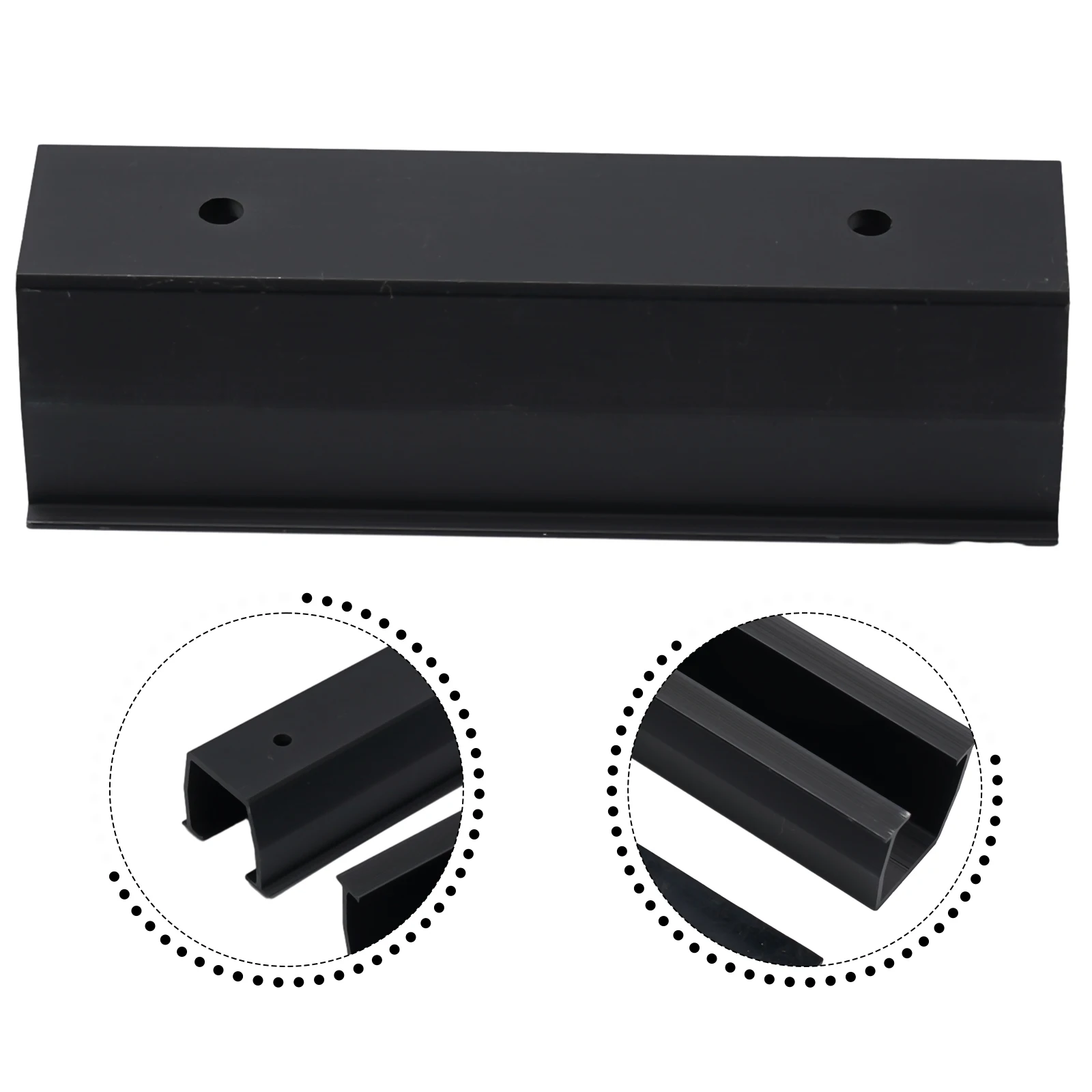 وحدة الطاقة الشمسية قوس سبائك الألومنيوم نظام التركيب الشمسي الكهروضوئية تصاعد السكك الحديدية الضوئية دعم لوحة طاقة شمسية الأرفف الأسود 12 سنتيمتر