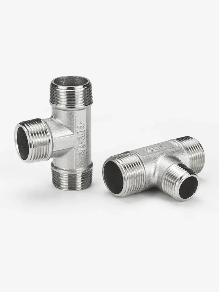 BSPT Male Thread Tee Type Reducing 304 Stainless Steel Butt Joint Adapter Adapter Coupler Plumbing Fittings