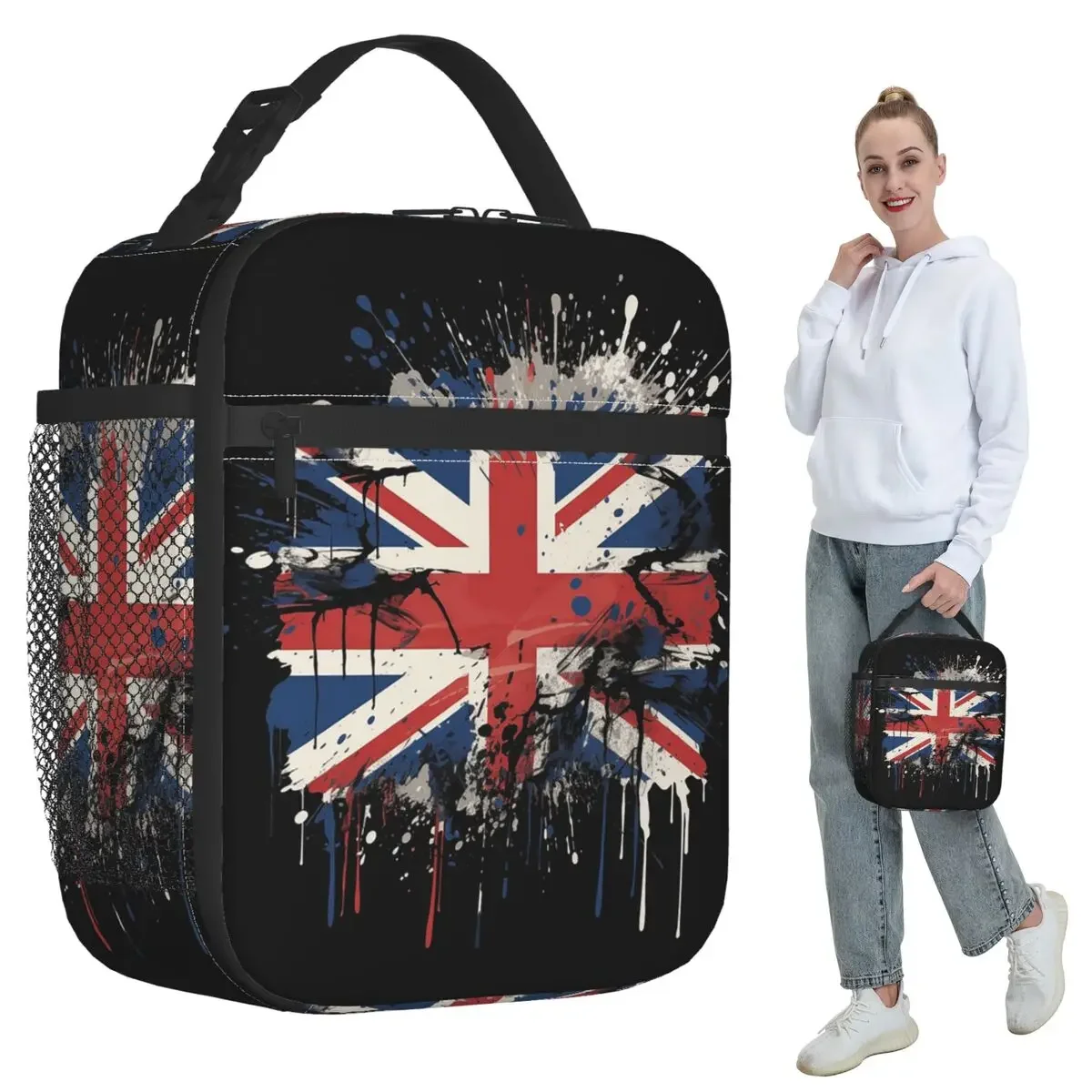 Union Jack Flag Of The UK United Kingdom British Insulated Lunch Bag for Women Office Cooler Thermal Food Box Tote Lunch Boxes