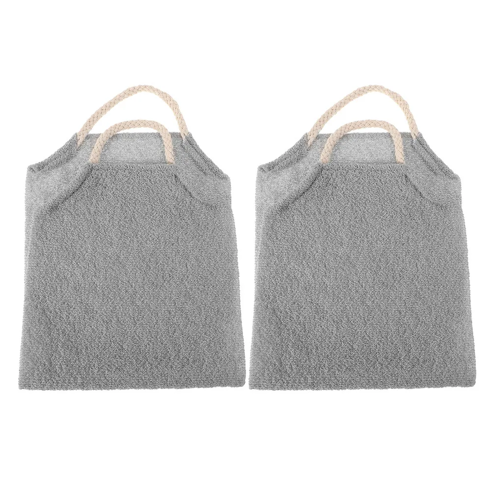 2Pcs Stretchable Exfoliating Back Scrubber Towel Shower Deep Clean Body Washcloth Tool for Back Feet Legs Bath Accessories Light