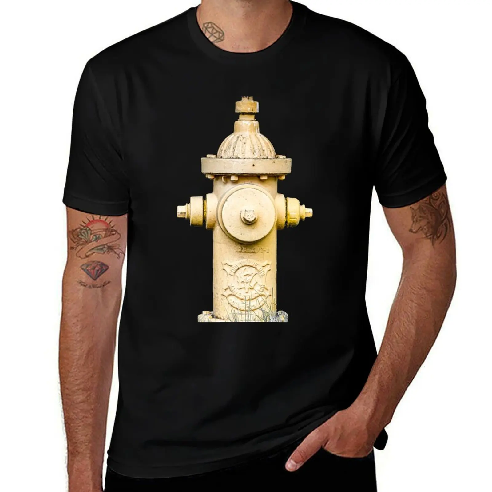 

Yellow Fire Hydrant T-Shirt man t shirt heavy cotton t shirt for man 100 percent cotton T-Shirt