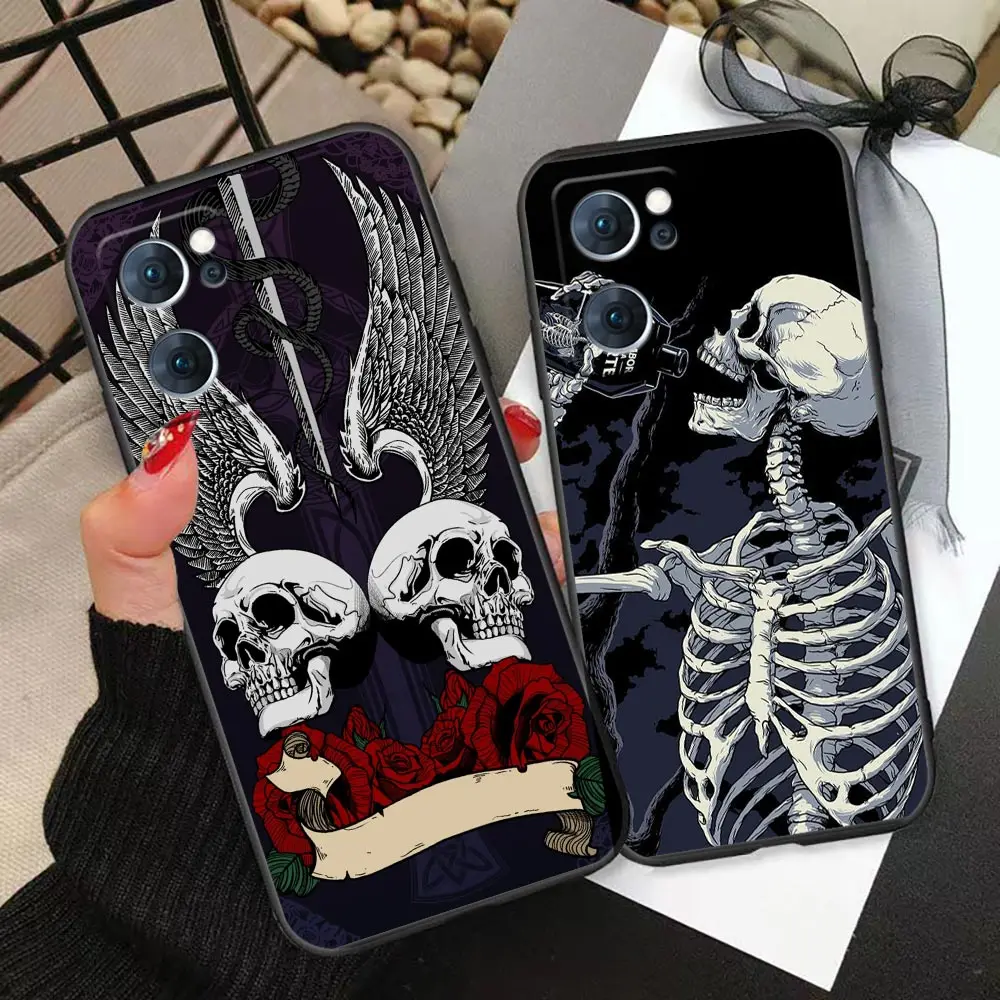 Scary Fashion Gothic skull Phone Case For Realme GT 2 Neo 2 3 5 NARZO 50 50I 50A C55 C53 C35 C33 C31 C30 C21 C21Y C20 Case Funda