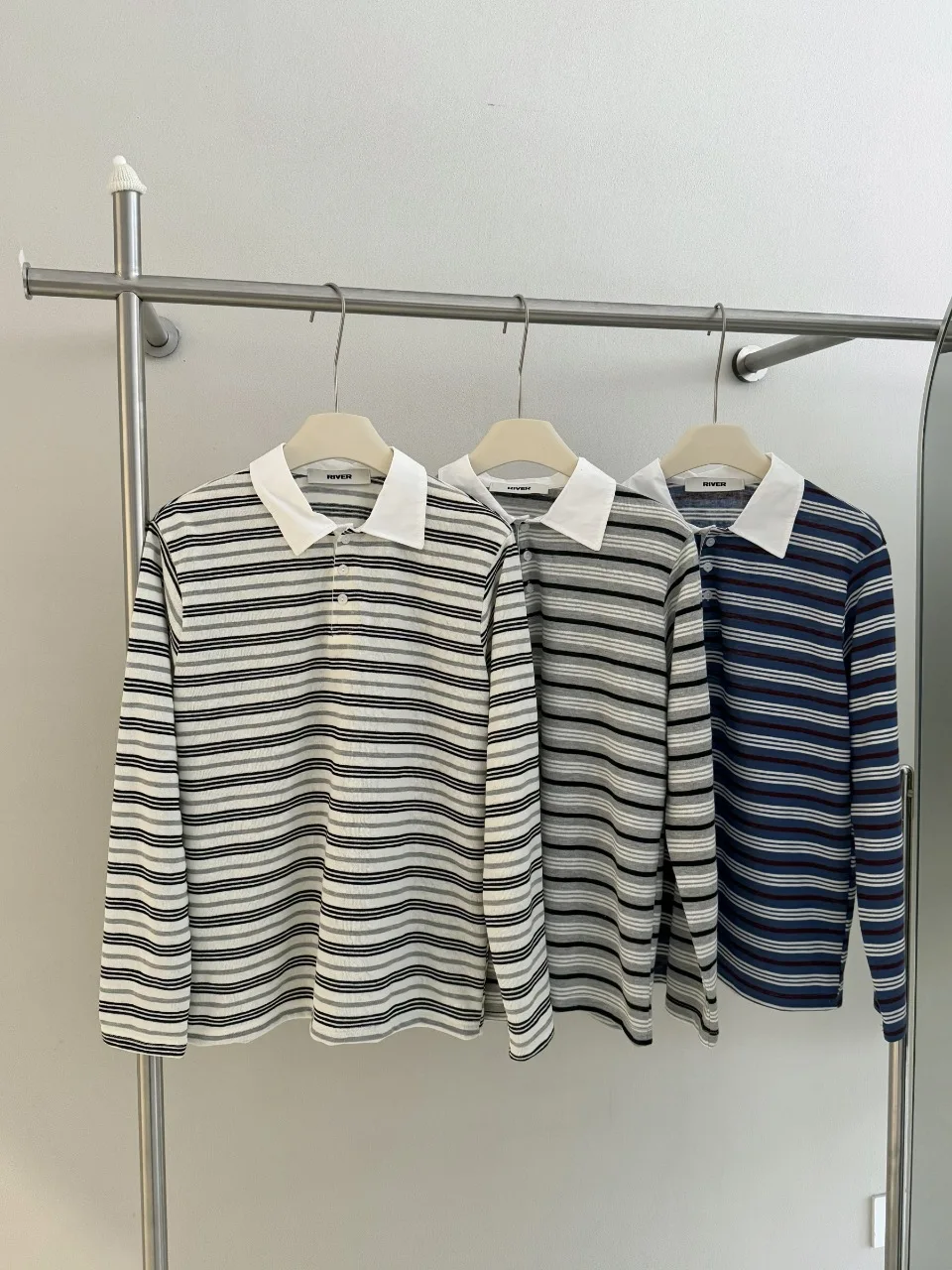 

Свободная женская футболка с длинным рукавом в полоску, винтажный студенческий стиль, повседневная, весна 2026, корейская версия, для поездок на работу