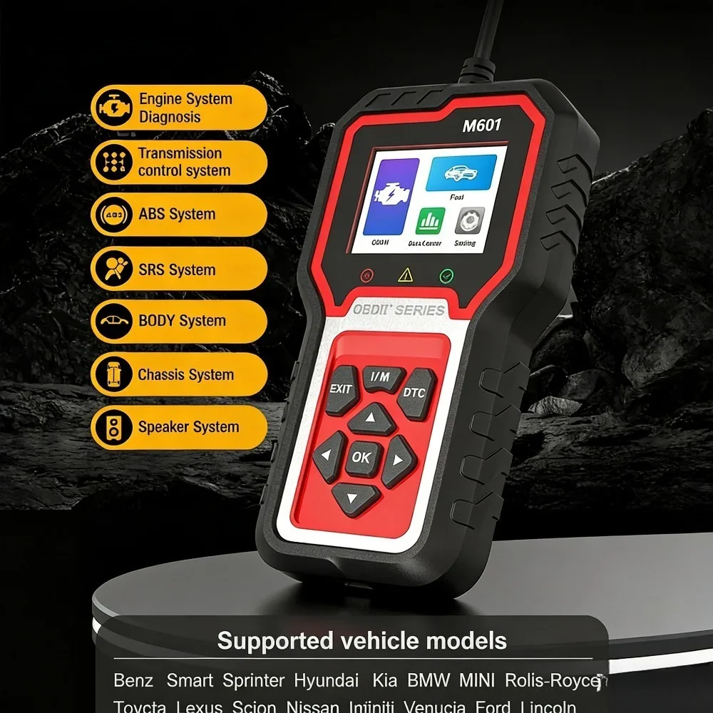 VESSTEK OBD2 M601D Professional Scanner Automotive Engine Diagnostic Tool Real-time Current Data Reading  Vehicle Detection