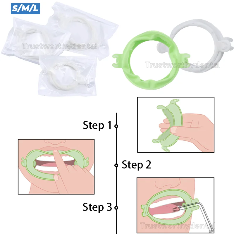 

10Pcs Dental Mouth Opener Lip Cheek Retractor Smile Face Saliva Tube Holder S/M/L
