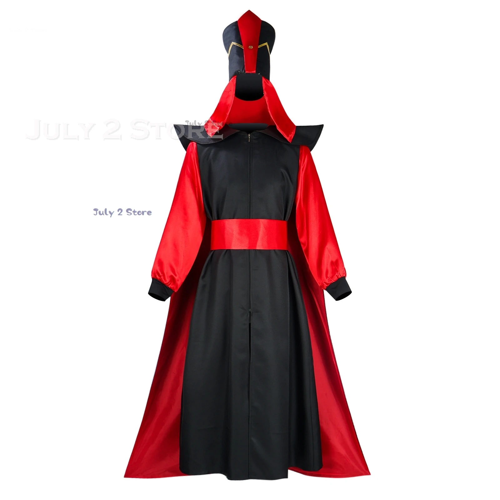 Kostum Cosplay penyihir film Anime Fairytale Jafar pakaian Set Halloween setelan mewah topi pesta Villian Beard Roleplay