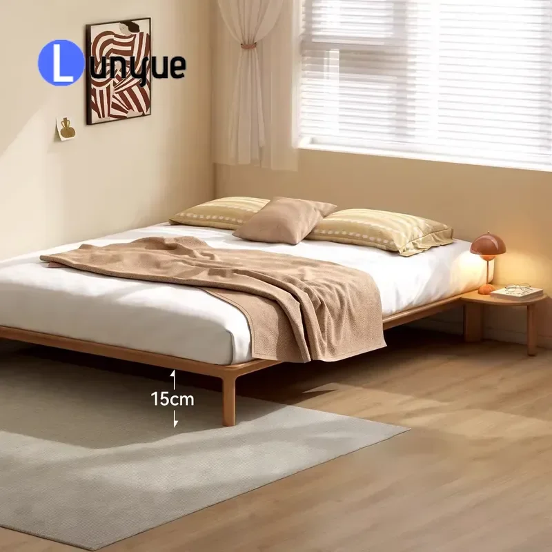 Modern Solid Wood Oak Retractable Platform Bed Frame Durable Queen King Size Bedroom Furniture High Quality Competitive Price