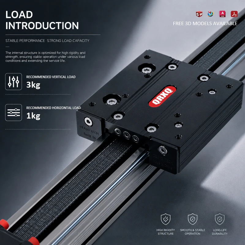 QRXQ Belt Driven Linear Motion Actuator Nema 23 Linear Guide Slide Rail 6000mm Stroke Robot Stage RXP30  Module Linear Rails
