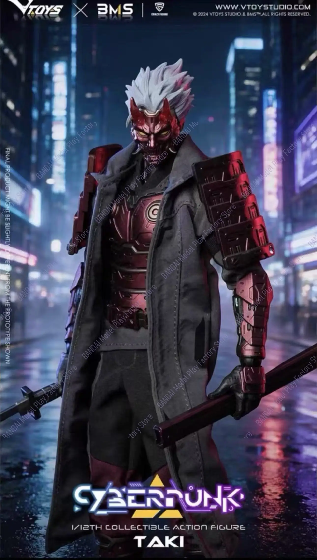 In Stock VTOYS VSD012 WF Limited Cyberpunk Samurai Taki 1/12 Articulated Action Figure Collectible Model Toy