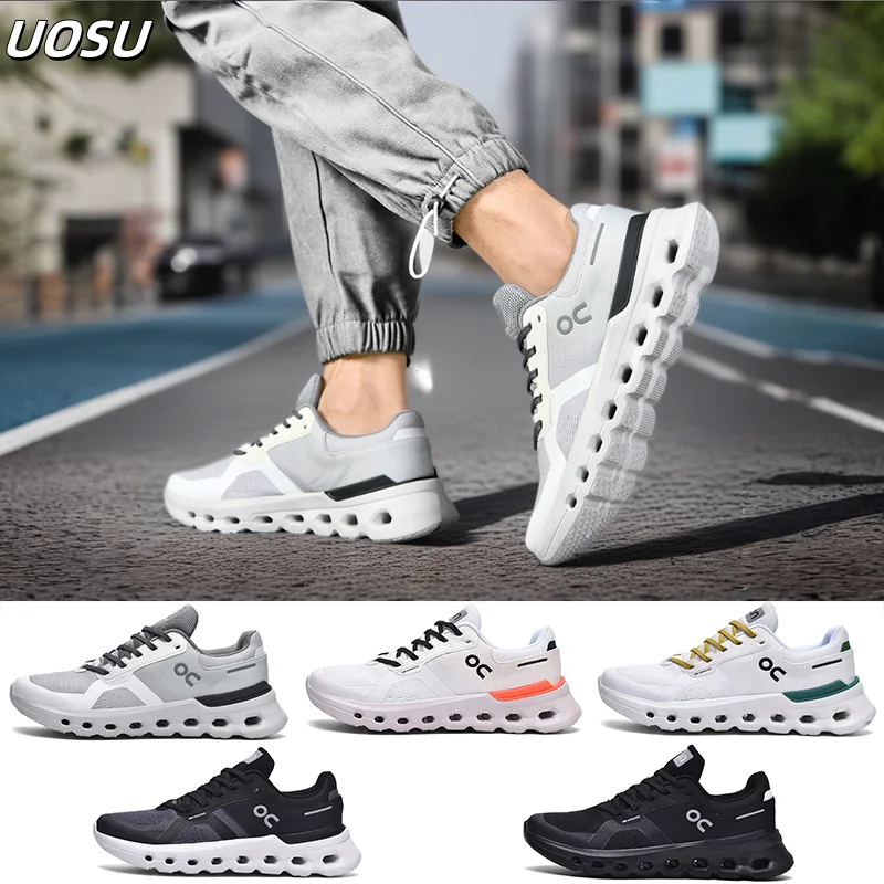 Nuevo 2025Zapatillas para correr para hombre, cómodas zapatillas ligeras acolchadas, forro transpirable, suela hueca, zapatillas de tenis, entrenamiento integral
