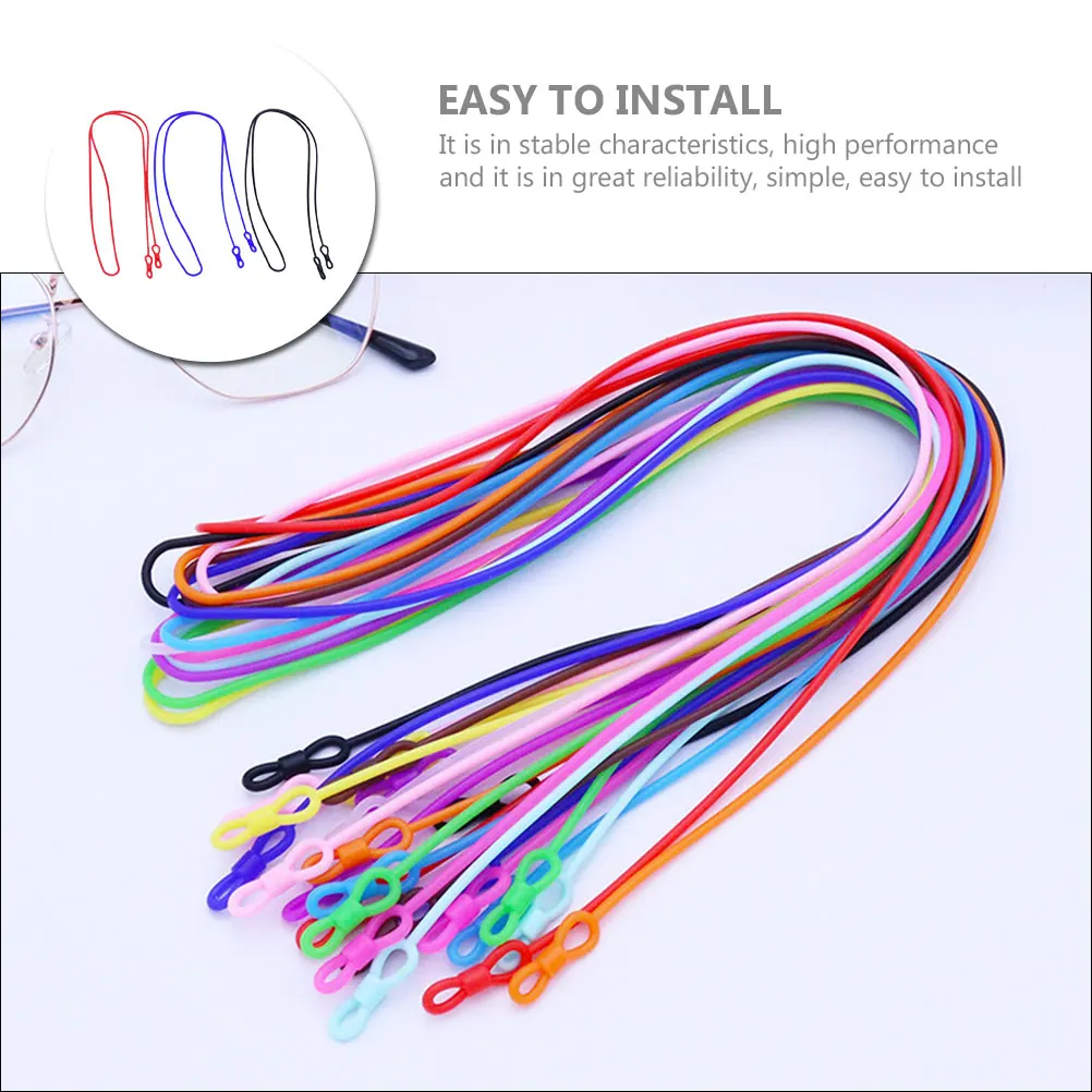 

3pcs Glasses Rope Eyeglasses Cord Straps Silicone Lanyard Kids Candy Color Elastic Anti Lost Chains for Men Women