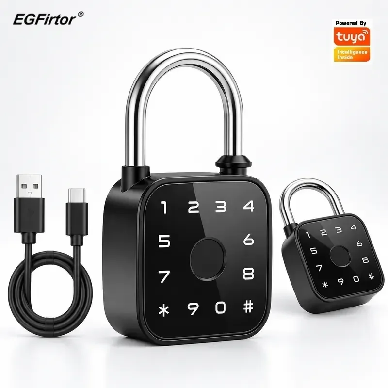 Tuya Fingerprint Password Padlock Keyless Smart Lock Rust-proof Waterproof for Outdoor Entry Door Warehouse Dormitory
