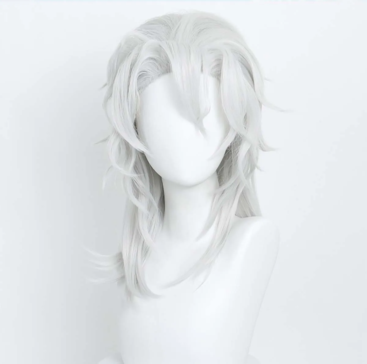 

Мужской парик для косплея Узуи Тенгена из аниме «Отряд убийц» на Хэллоуин, серебристые короткие волосы