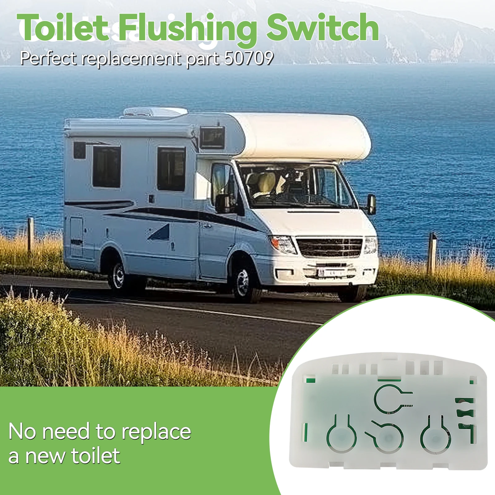 

Thetford Cassette Toilet Flushing Switch Panel Printed Circuit Board For Thetford C250 C260 C262 SN - 50709 Campervan & Caravan