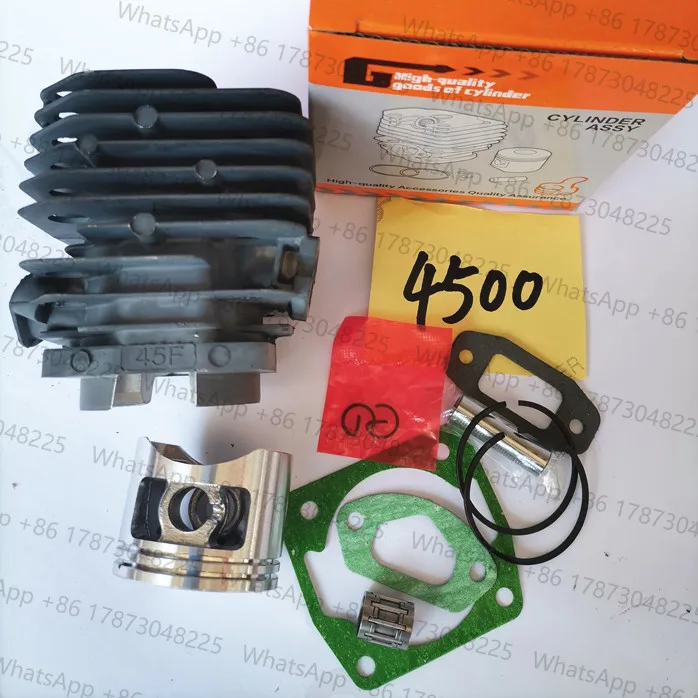 

G4500 Cylinder kit 43mm w/ gasket bearing fits Zenoah G455 AVS 4500 45CC zylinder piston ring pin clips assembly chain saw parts