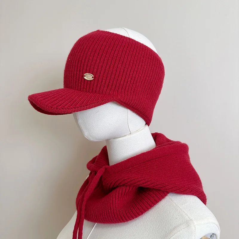 Zweiteiliges gestricktes Oberteil, Kappe und Sturmhaube für Damen und Herren, Schal, einteilige Mützen, Unisex, warme Wintermütze, kältebeständige Skimütze – Detail 19