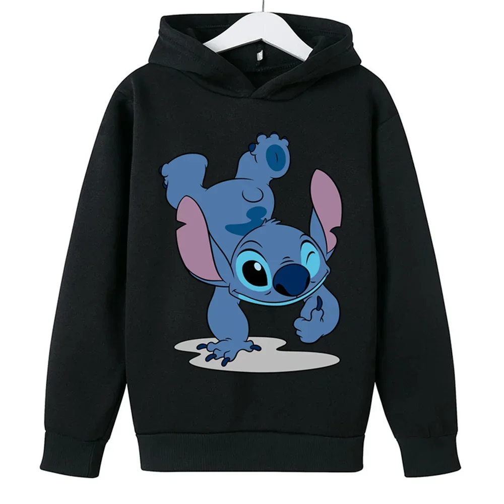 Kawaii Lilo Stitch Hoodie Kids Clothes Girls Clothing Fashion Baby Boys Clothes Autumn Warm Stitch Sweatshirt Children Tops