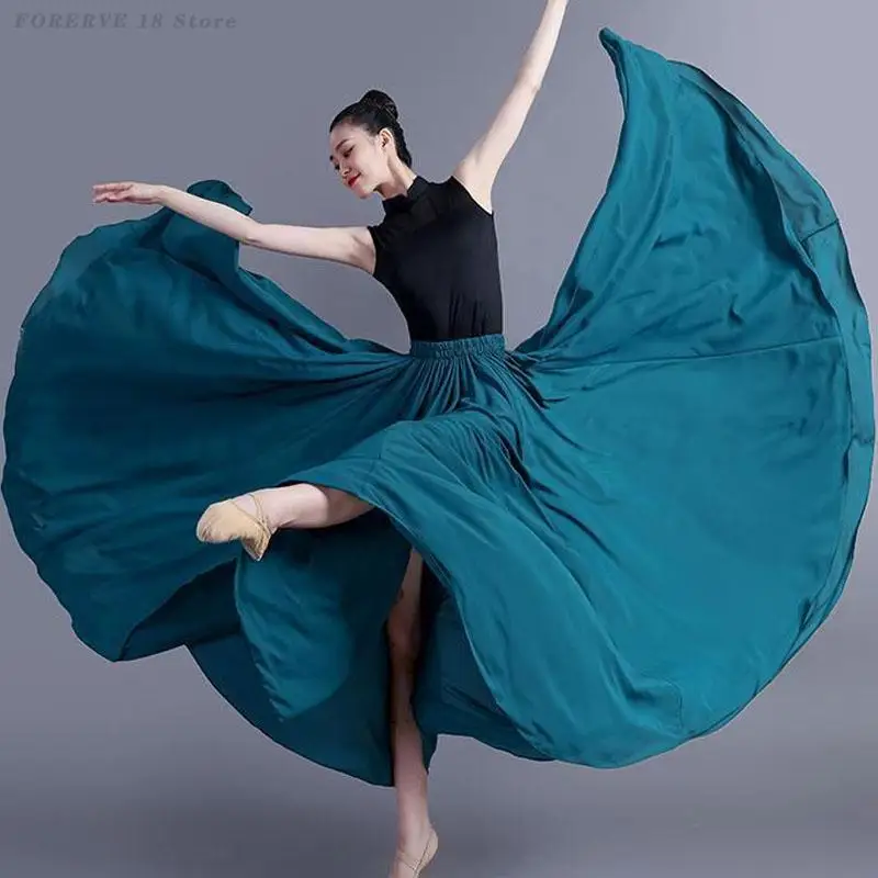 Dança clássica grande balanço saia nova prática de dança do ventre saia longa chiffon quadrado desempenho traje equipe dançarino roupas