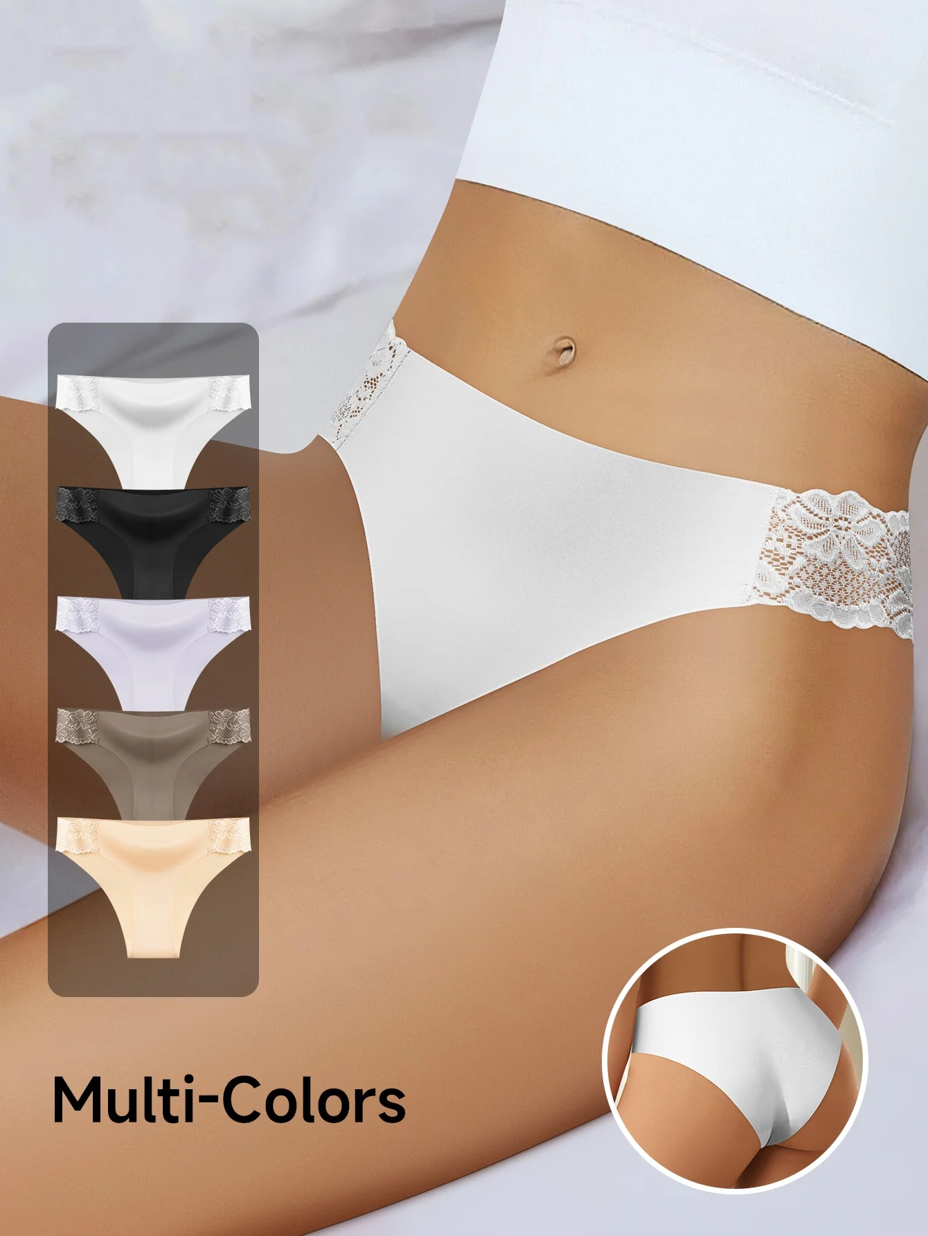 

2PCS /Set Women's Briefs Fashionable Floral Lace Briefs for Women Breathable and Comfortable Underwear Sexy Underwear