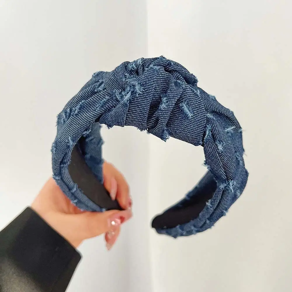

Denim Cloth Cowboy Headband Headdress Headwear Denim Knotted Headband Korean Style Hair Accessories Cowboy Hair Bands Streetwear