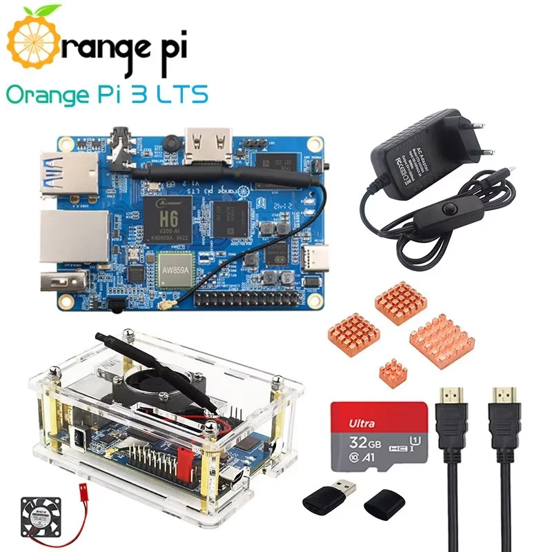 

Orange Pi 3 LTS 2G RAM 8G EMMC WiFi BT 5.0 AllWinner H6 64Bit Open Source Board Run Android 9.0 Debian OS For Orange Pi 3 LTS