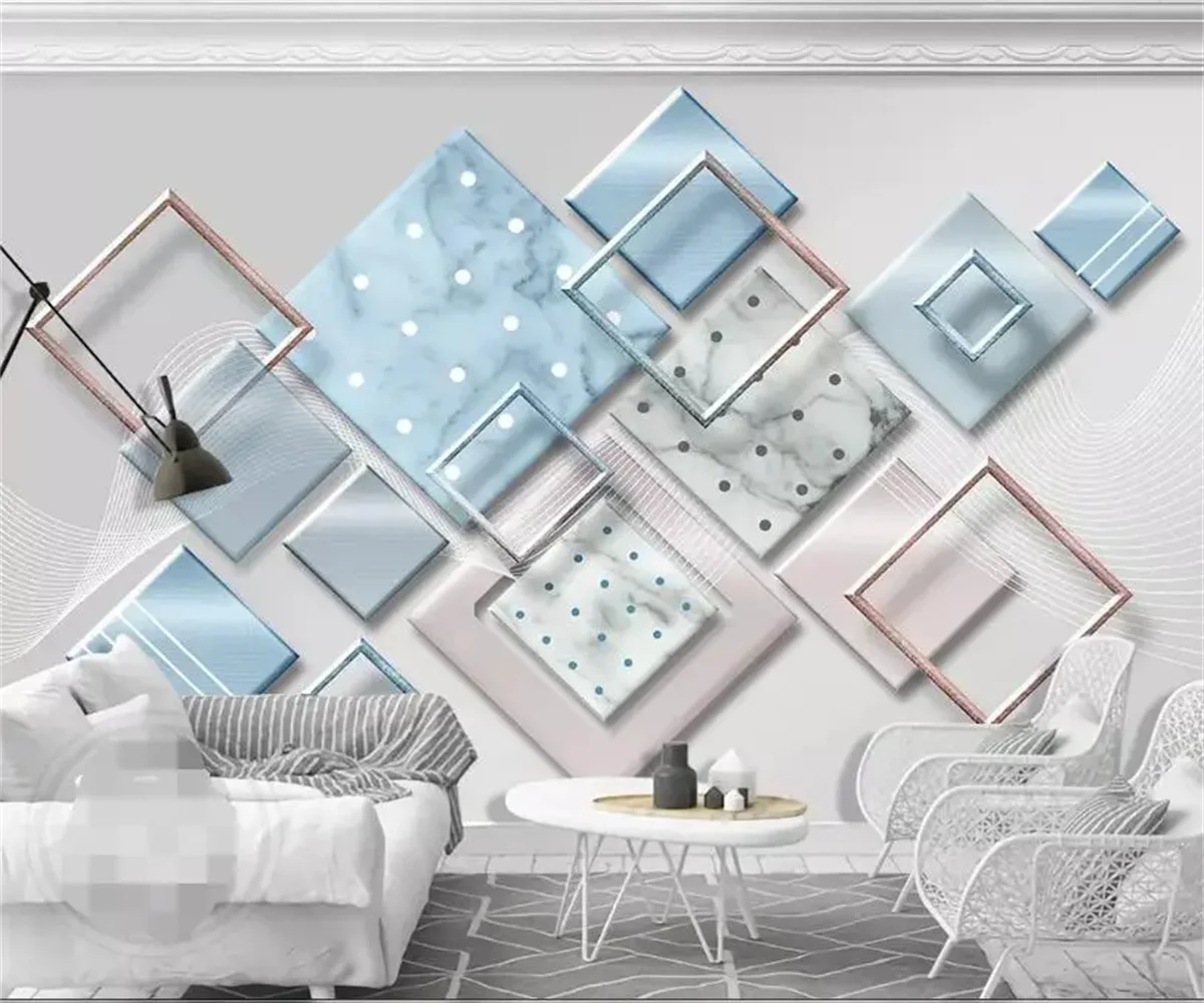 Custom photo wallpaper mural HD 3d geometric polygonal marble texture stitching background wall wallpaper for walls 3d