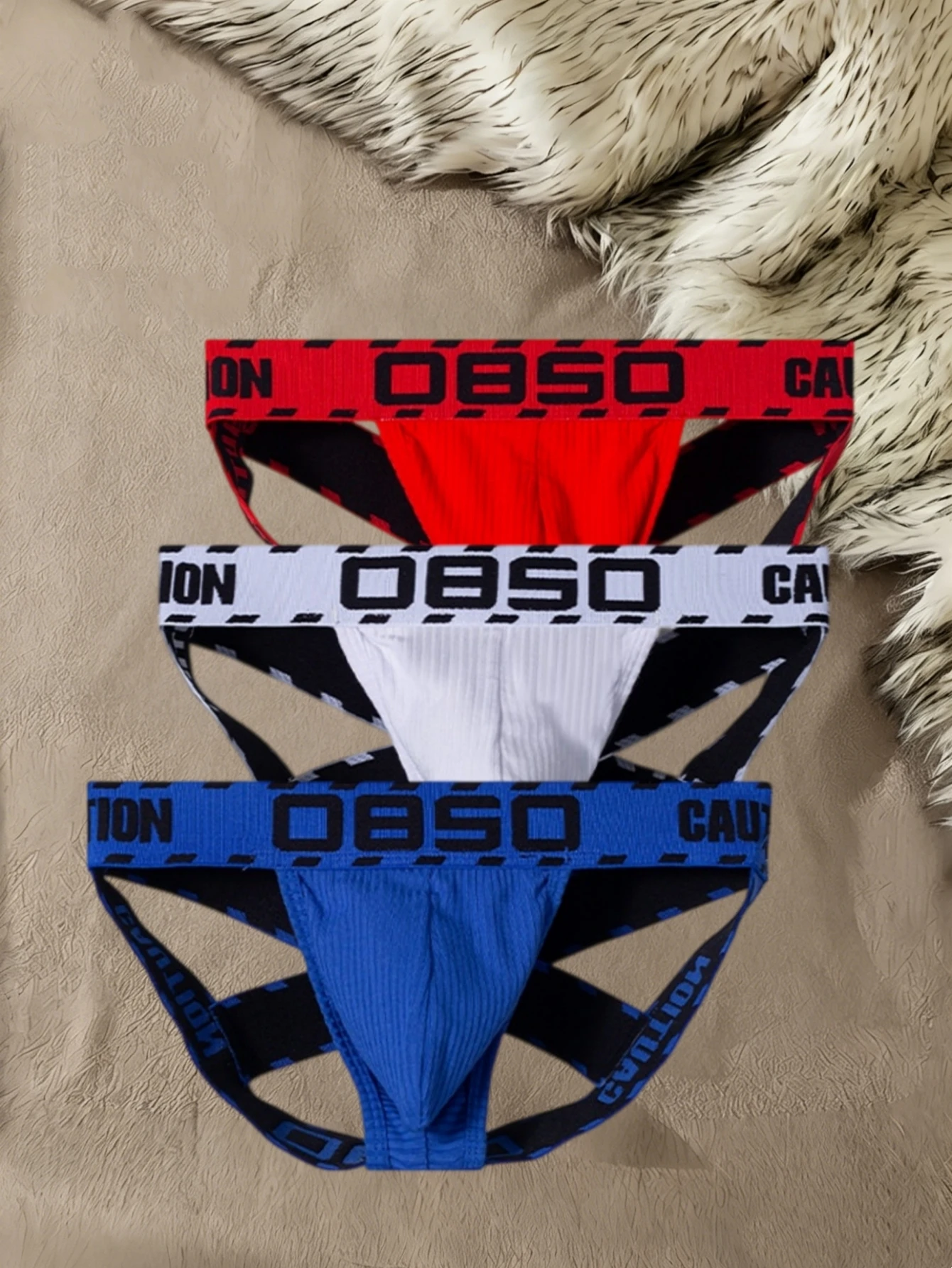 Men's T-shaped Underwear 1PCS Wide Waist Ribbed Low Waist Sexy Breathable Crossed Double U Vertical Pit Strip