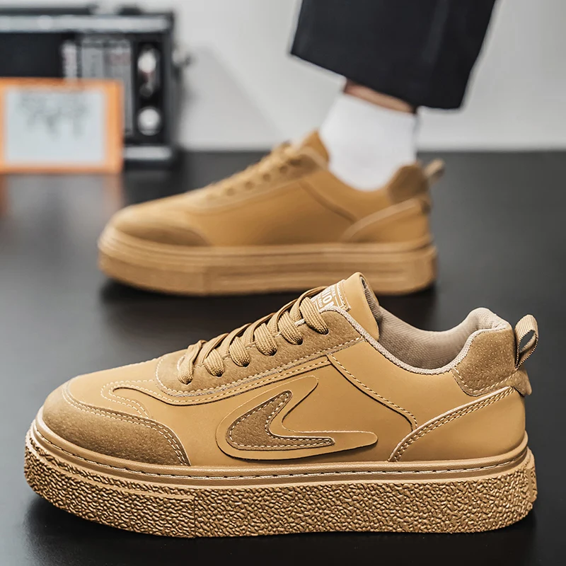 Autumn 2025 Men's White Chunky Sneakers - Breathable Minimalist Design, Student-Friendly & Instagram Popular