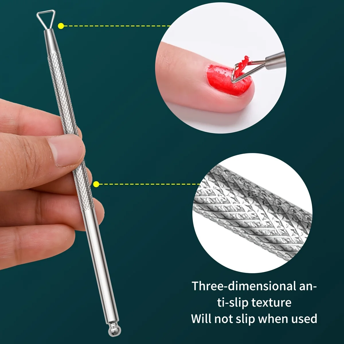 Nagellackentferner-Set aus Edelstahl – Gelschäler, Schaber und Reinigungsset für Hände, Füße – geruchlose Maniküre- und Pediküre-Pflege