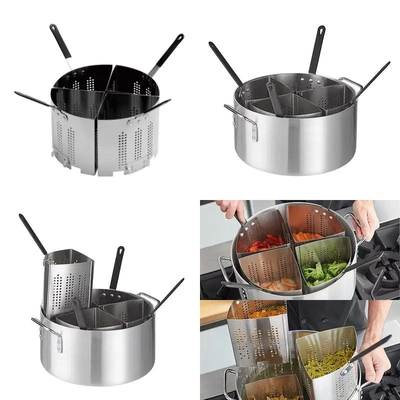 Stainless Steel Perforated Pasta Cooker Basket Kitchen Tools Pasta Pot Filter Screen