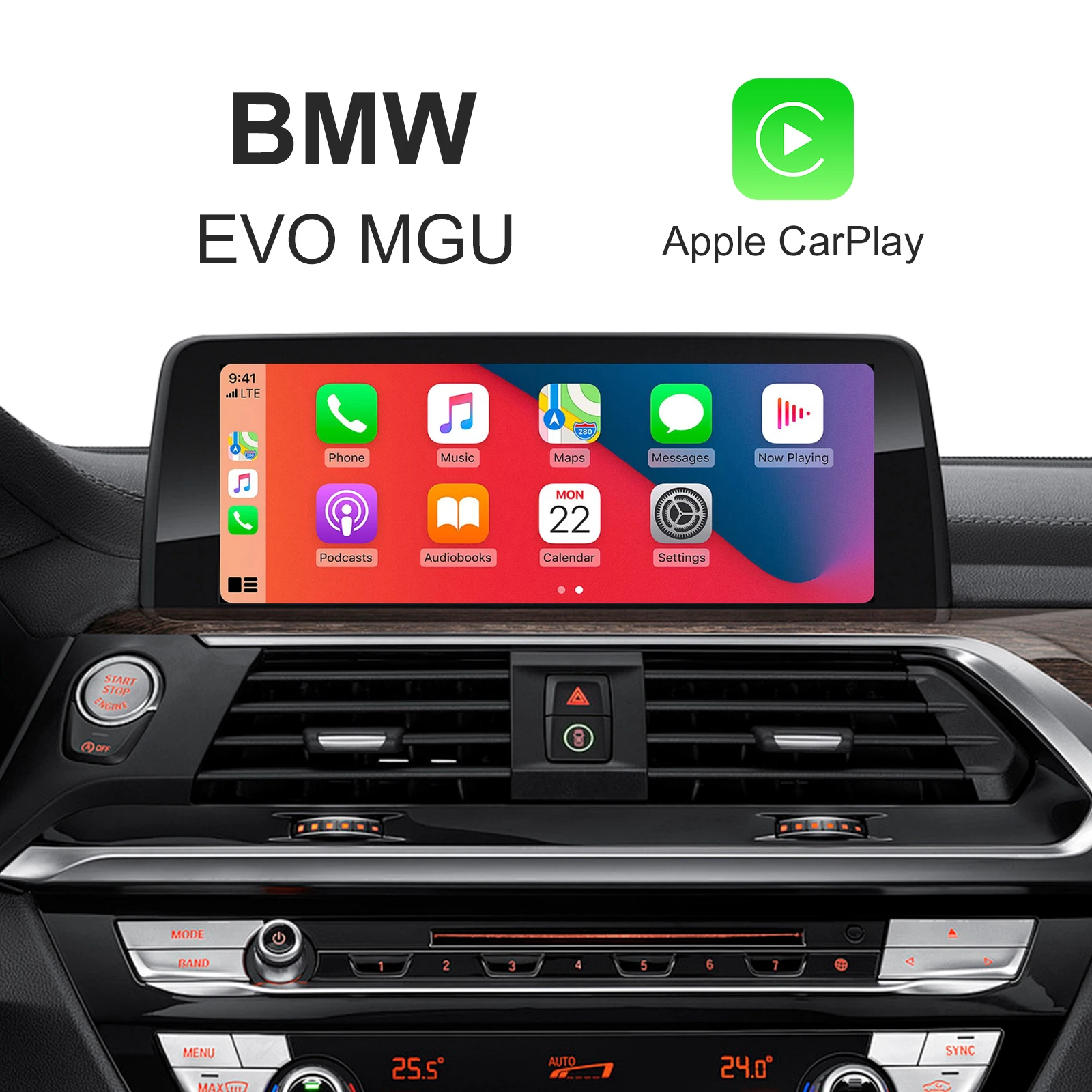 Ezonetronics Wireless CarPlay Android Auto Retrofit Kit Decoder Box for 2016-2024 BMW 1-7Series X1-X7 M3 M4 M5 I3 I8 EVO System